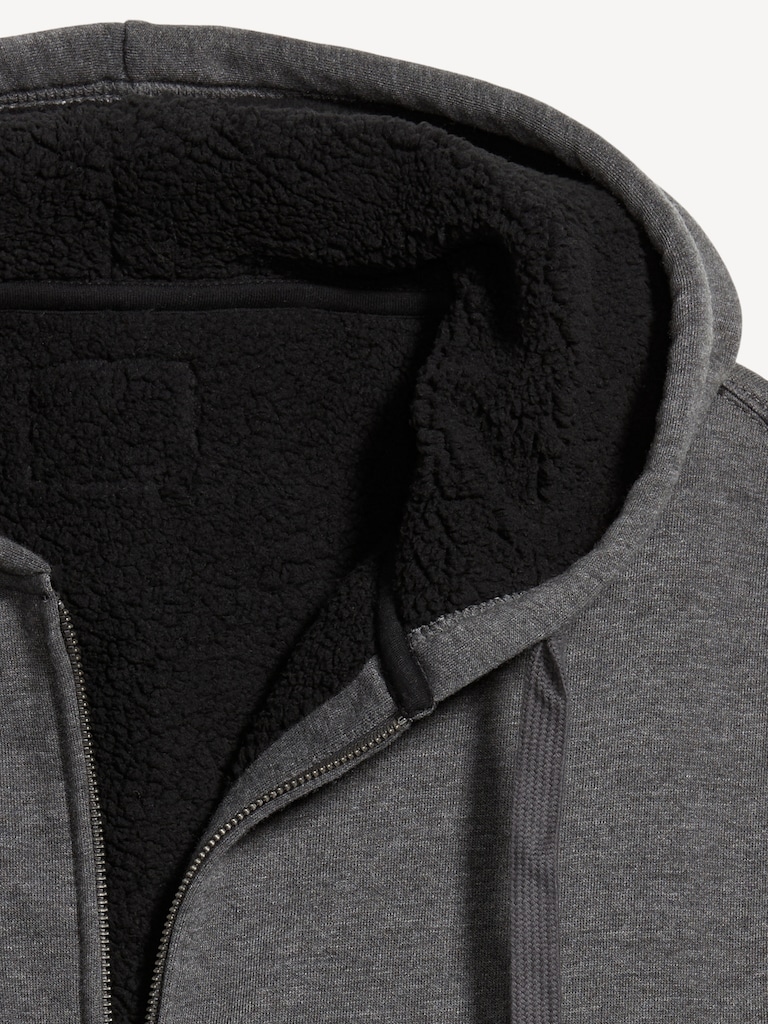 Sherpa-Lined Zip Hoodie