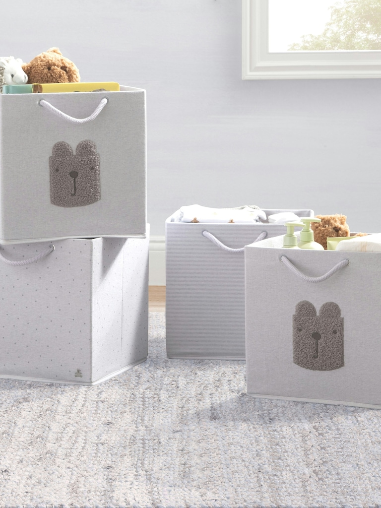 babyGap 4 Pack Brannan Bear Fabric Storage Bins with Handles