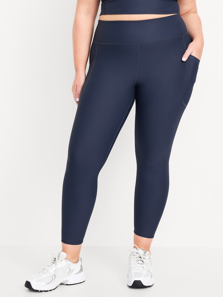 High-Waisted PowerSoft Ribbed Pocket Leggings