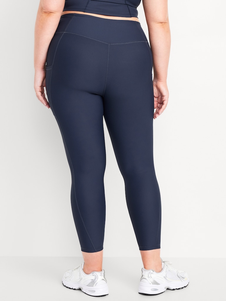 High-Waisted PowerSoft Ribbed Pocket Leggings