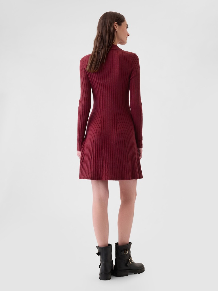 CashSoft Polo Sweater Mini Dress