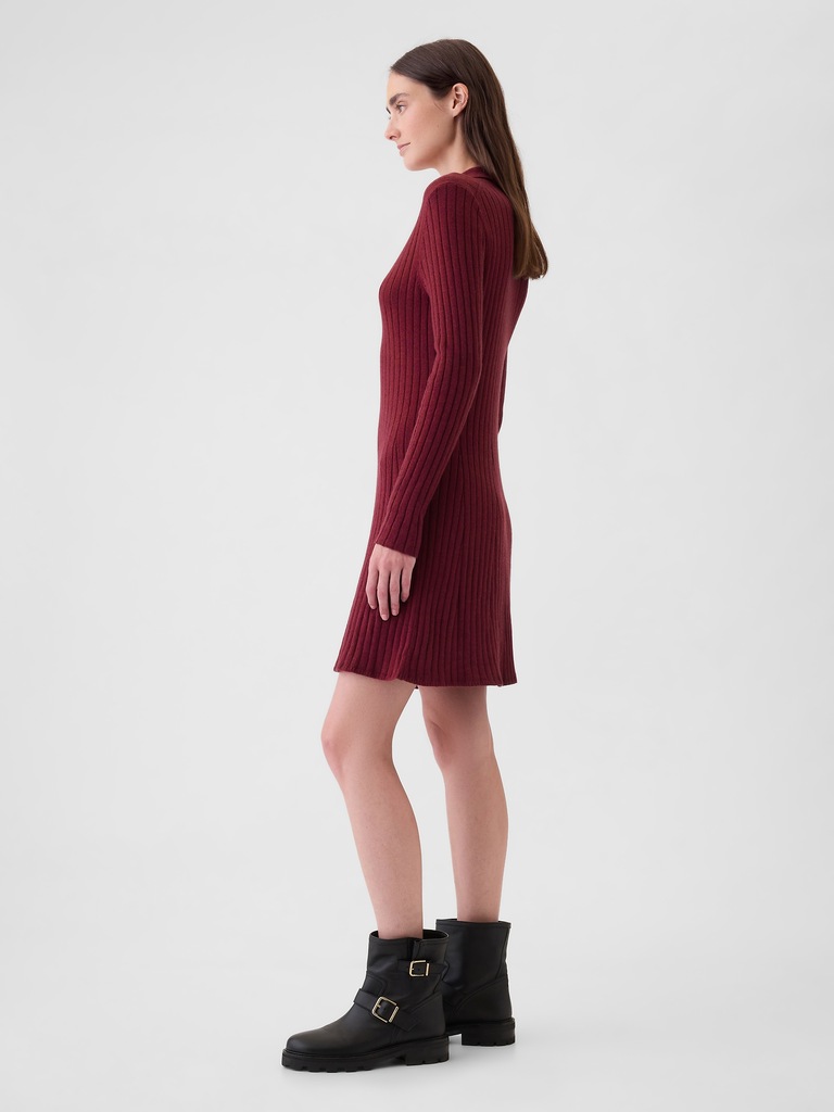 CashSoft Polo Sweater Mini Dress