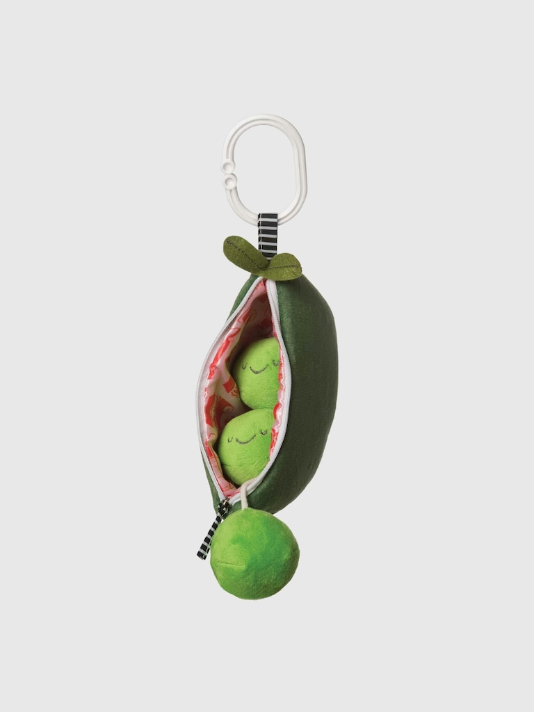 Peas in a Pod Baby Rattle and Squeaker Travel Toy