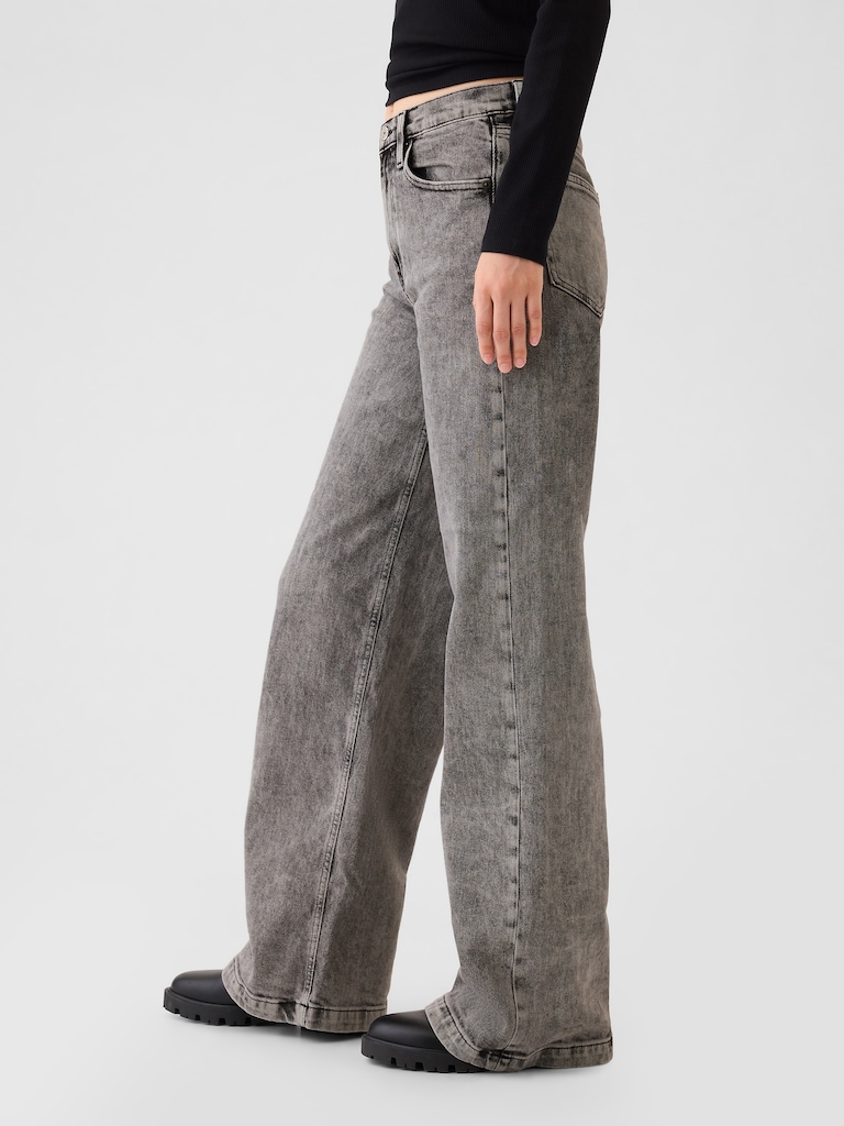 High Rise Stride Wide-Leg Jeans