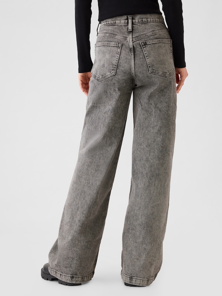 High Rise Stride Wide-Leg Jeans