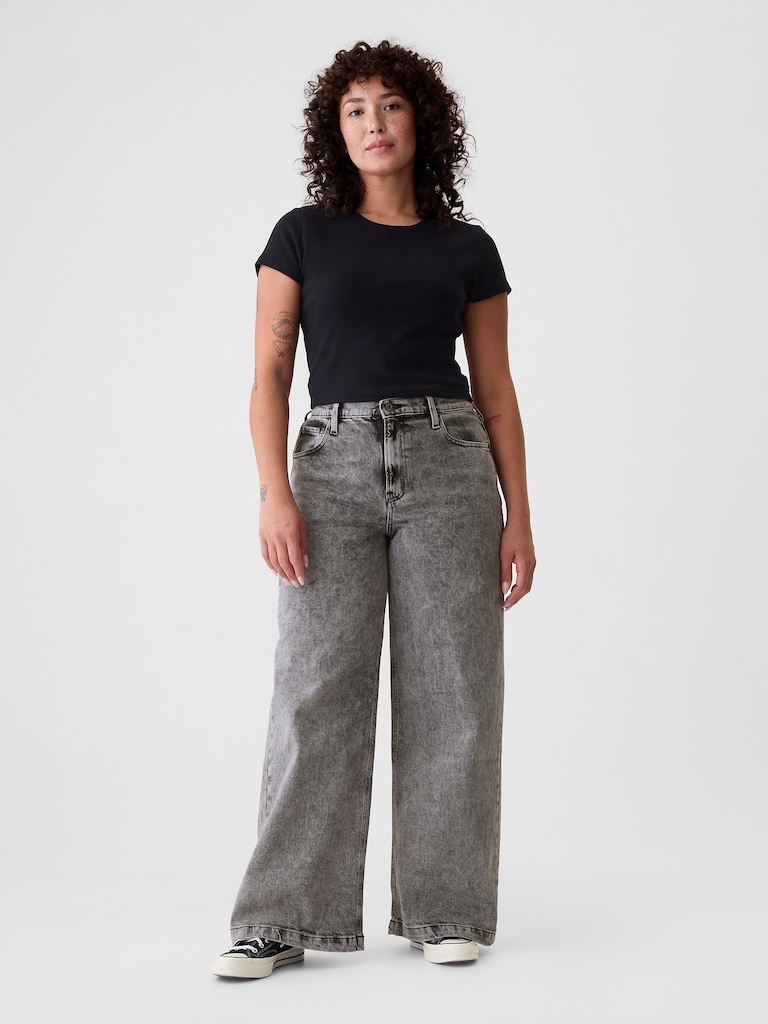 High Rise Stride Wide-Leg Jeans