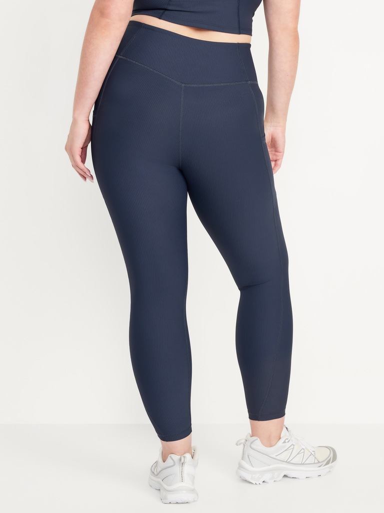 High-Waisted PowerSoft Ribbed Pocket Leggings