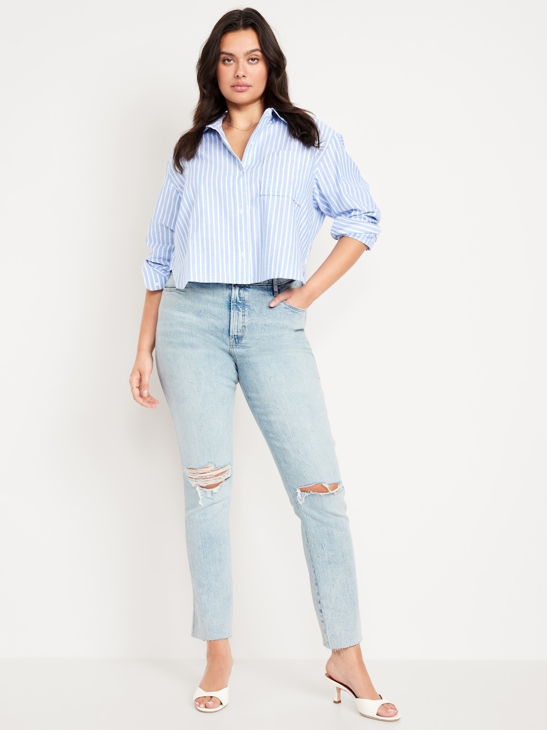 High-Waisted Vintage Slim Jeans