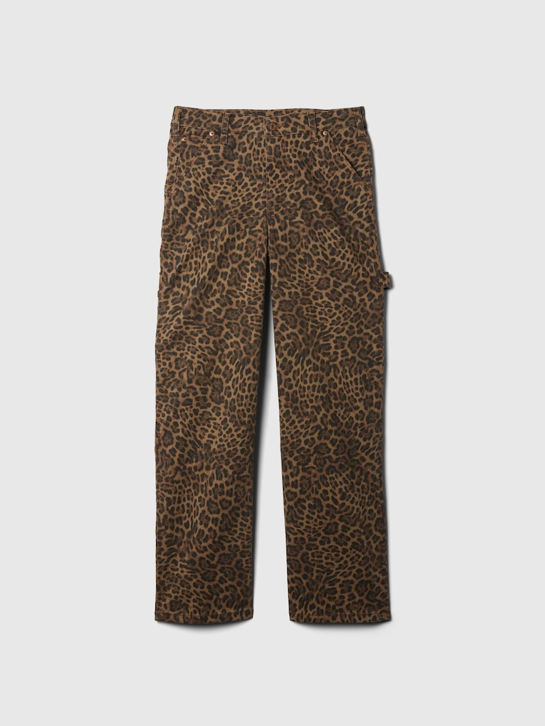 Mid Rise '90s Loose Cheetah Cargo Jeans