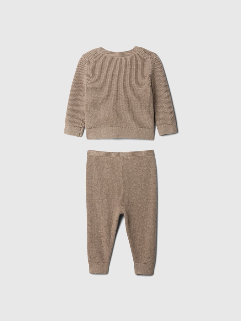 Baby Ribbed Sweater Two-Piece Outfit Set