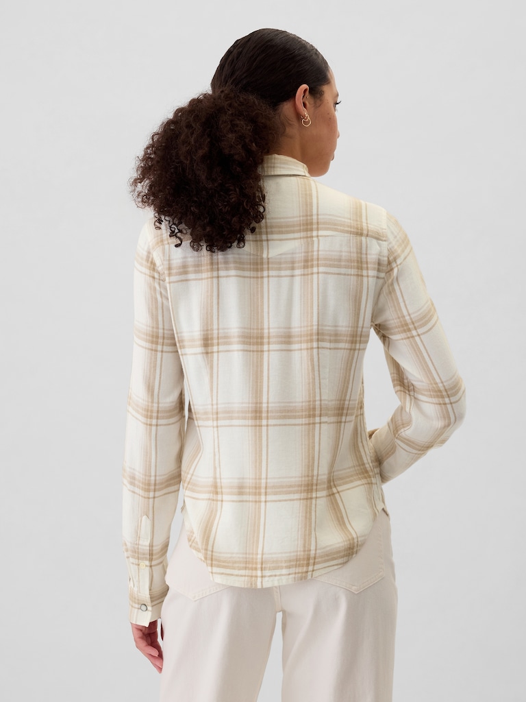 Plaid Flannel Western Shirt