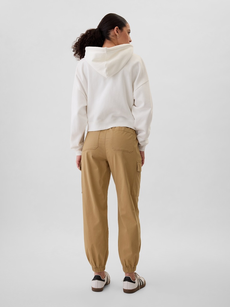 Mid Rise Downtown Khaki Cargo Joggers