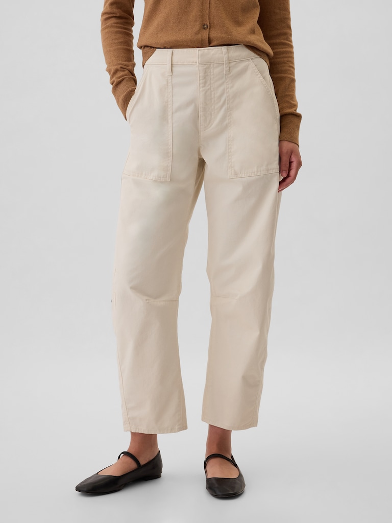 High Rise Barrel Khakis