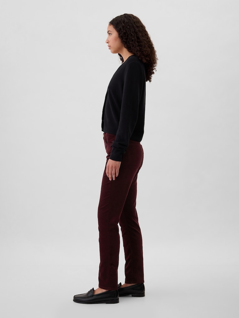 High Rise Vintage Slim Corduroy Pants