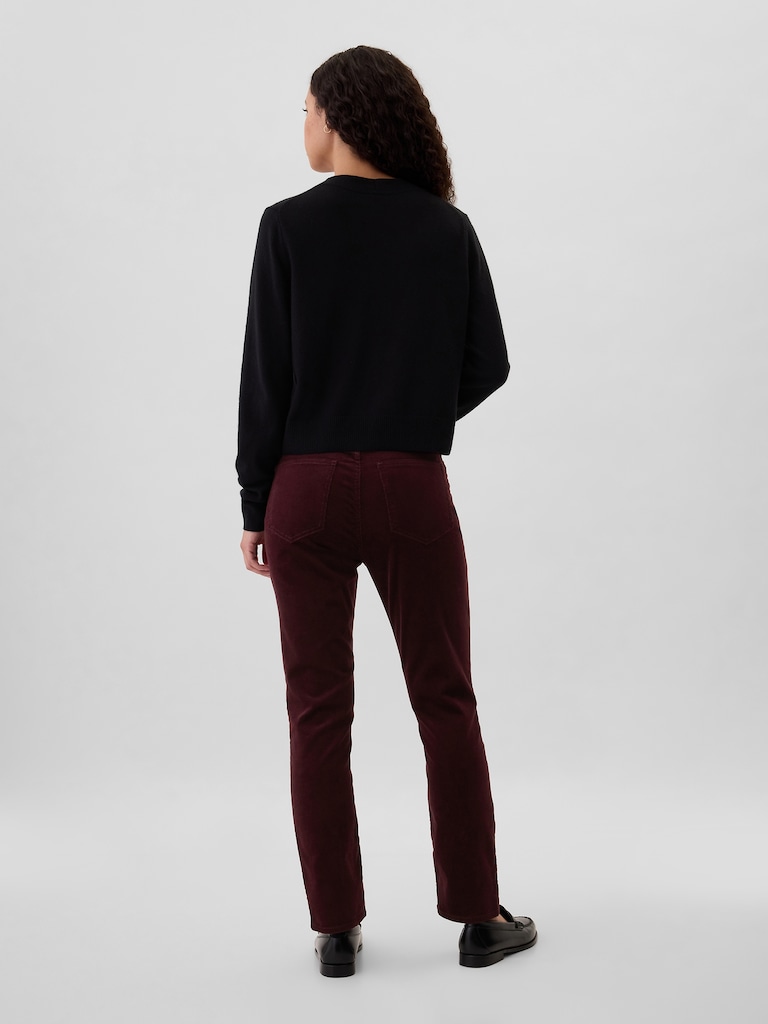 High Rise Vintage Slim Corduroy Pants