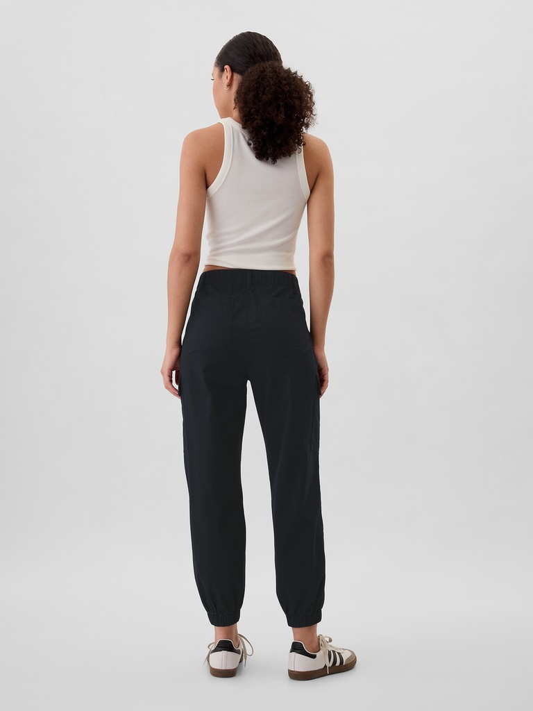 Mid Rise Downtown Khaki Cargo Joggers