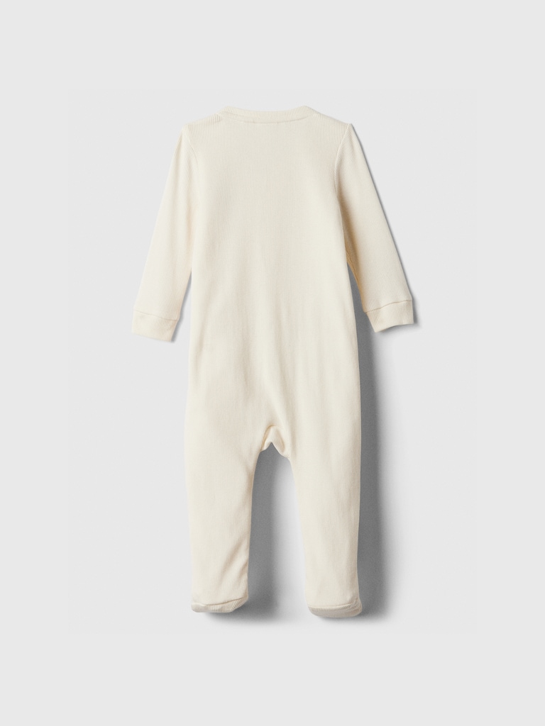 Baby Ribbed Two-Way Zip One-Piece