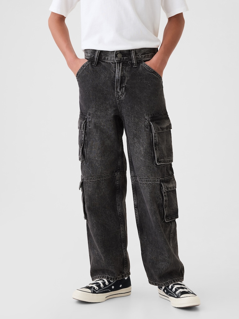 Kids Double Cargo Baggy Jeans