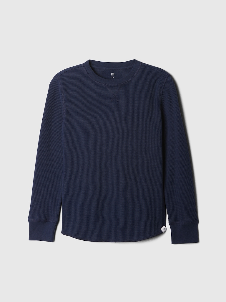 Kids Waffle-Knit Crewneck T-Shirt