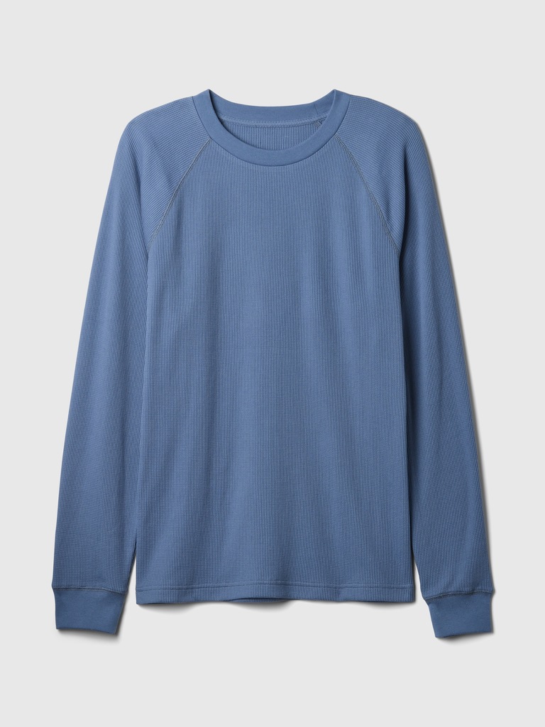 Waffle-Knit Raglan T-Shirt