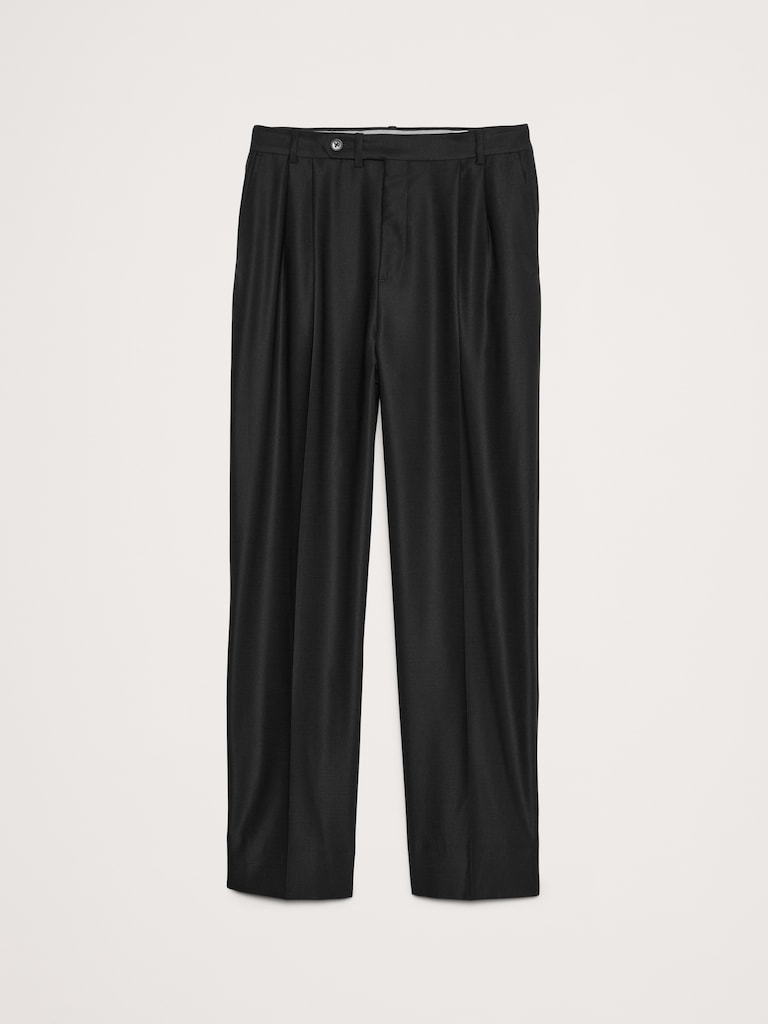 Signature Italian Hopsack Wide-Leg Pant