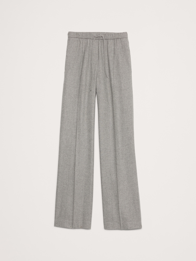 Mid-Rise Pull-On Italian Flannel Pant