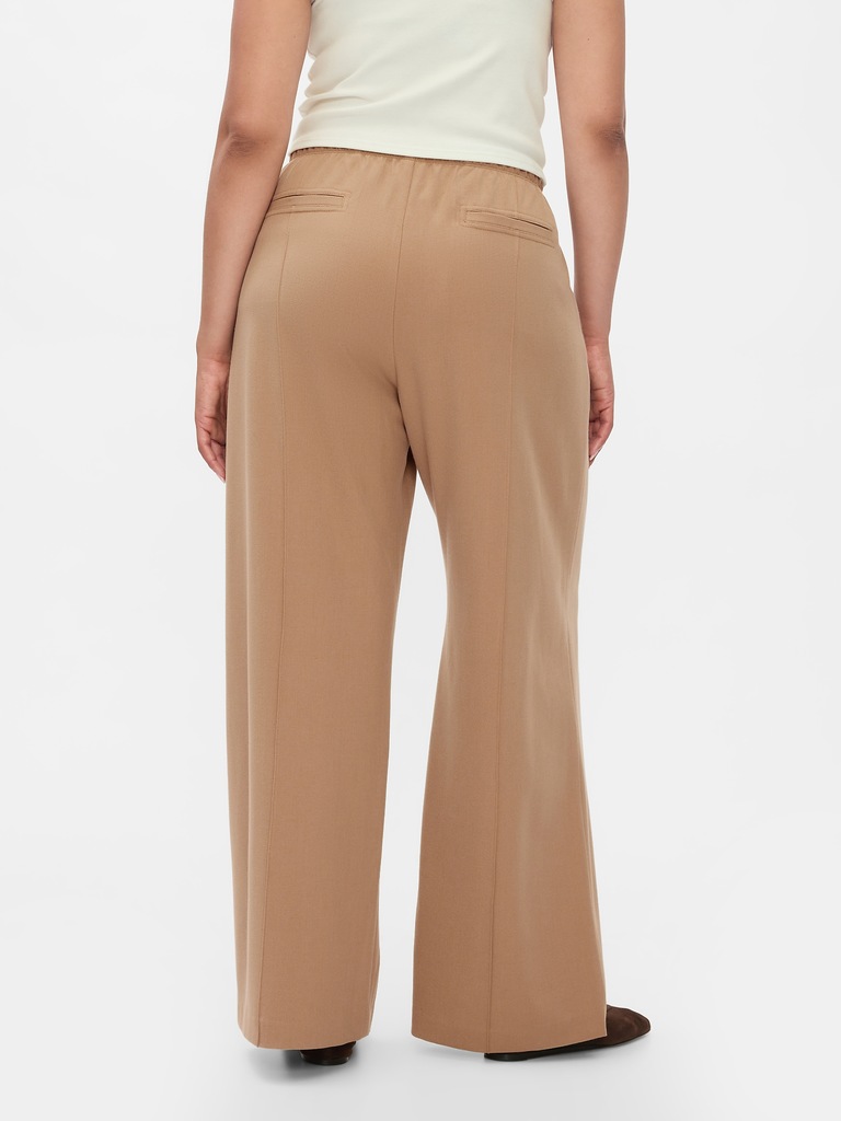 Wide-Leg Seamed Easy Pants