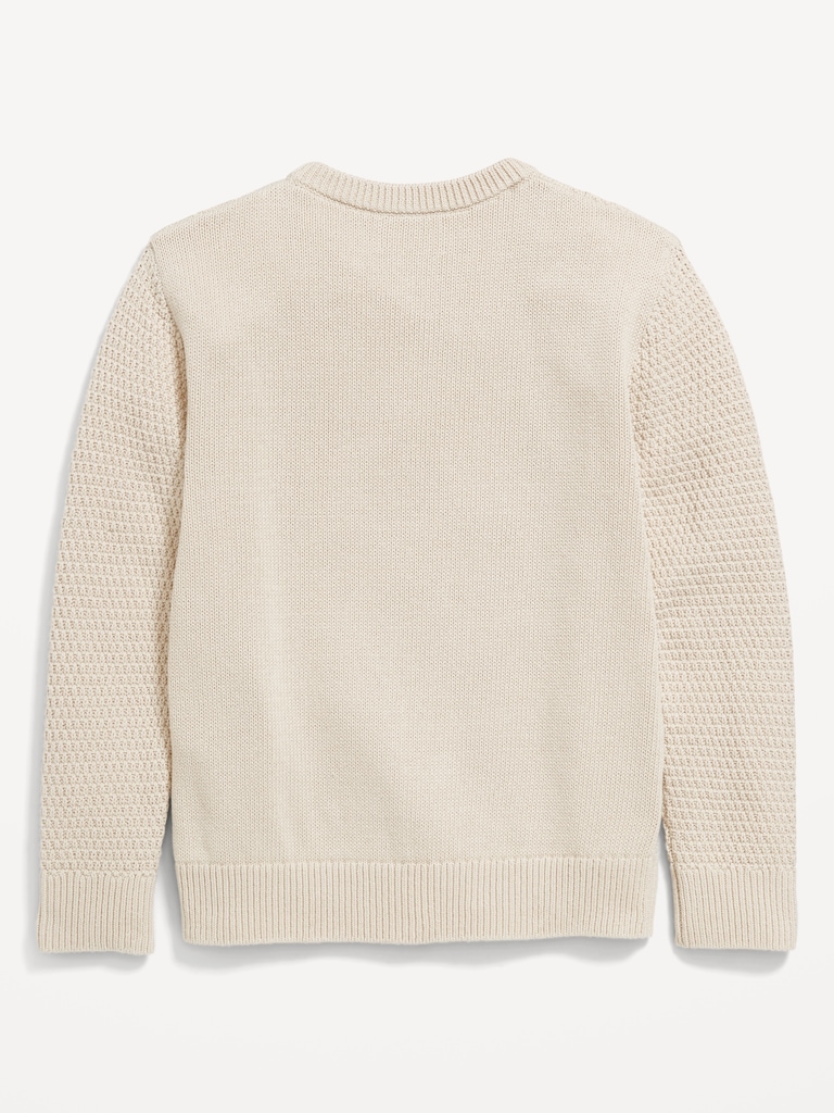 Crew-Neck Cable-Knit Sweater for Boys