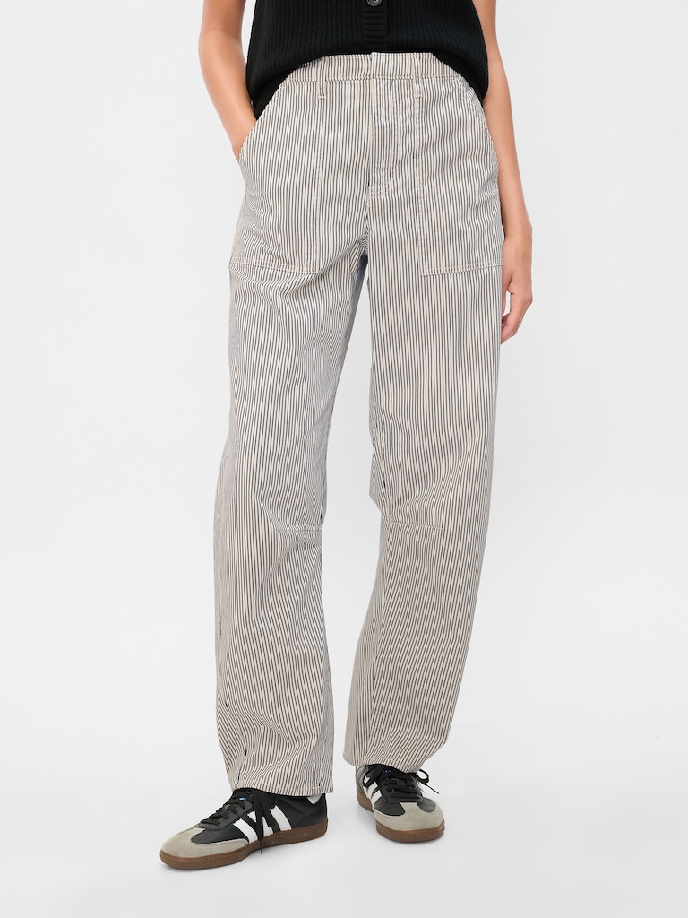 High Rise Barrel Khakis