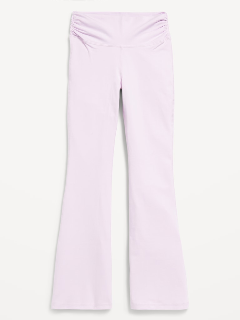 High-Waisted PowerChill Side-Ruched Flared Leggings for Girls