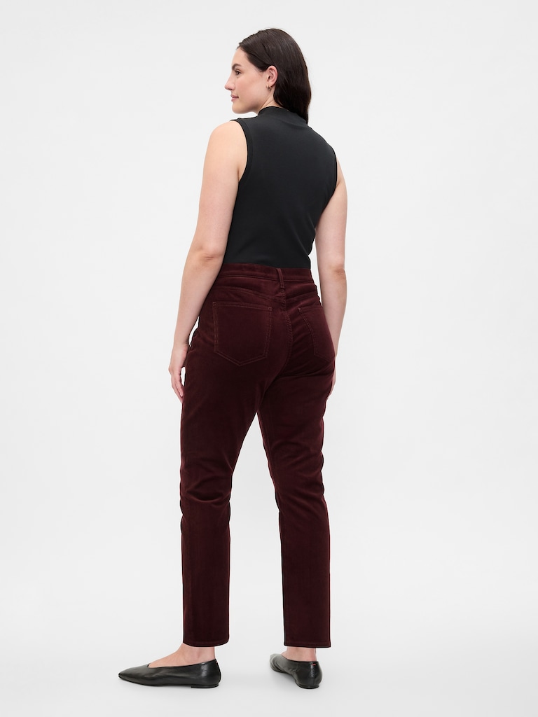 High Rise Vintage Slim Corduroy Pants