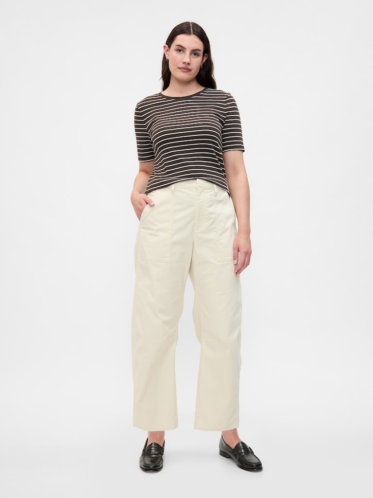 High Rise Barrel Khakis
