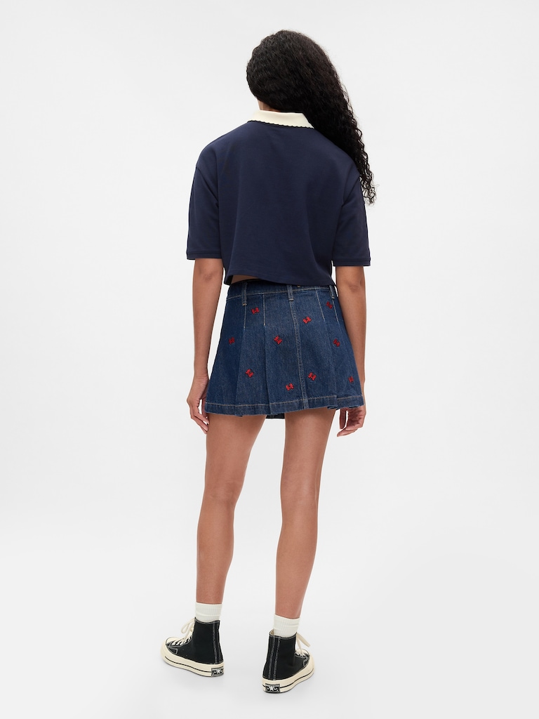 Gap × Disney Minnie Mouse Embroidered Denim Mini Skirt