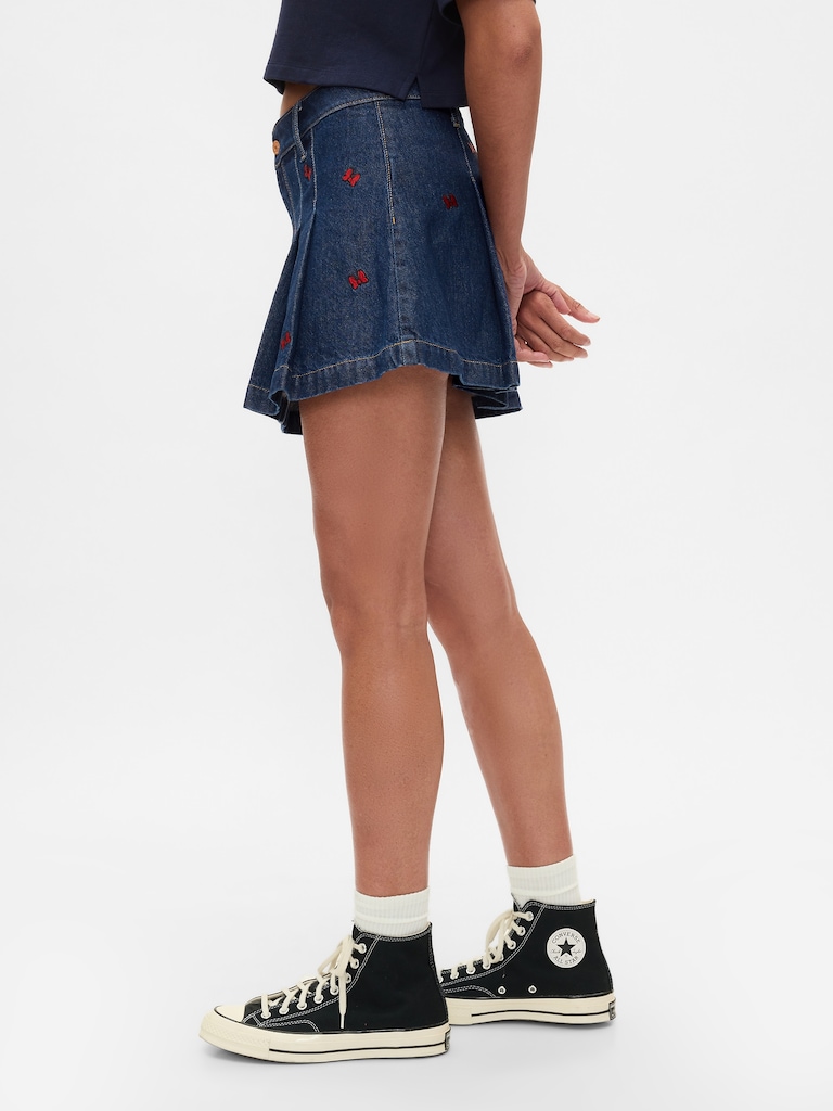 Gap × Disney Minnie Mouse Embroidered Denim Mini Skirt