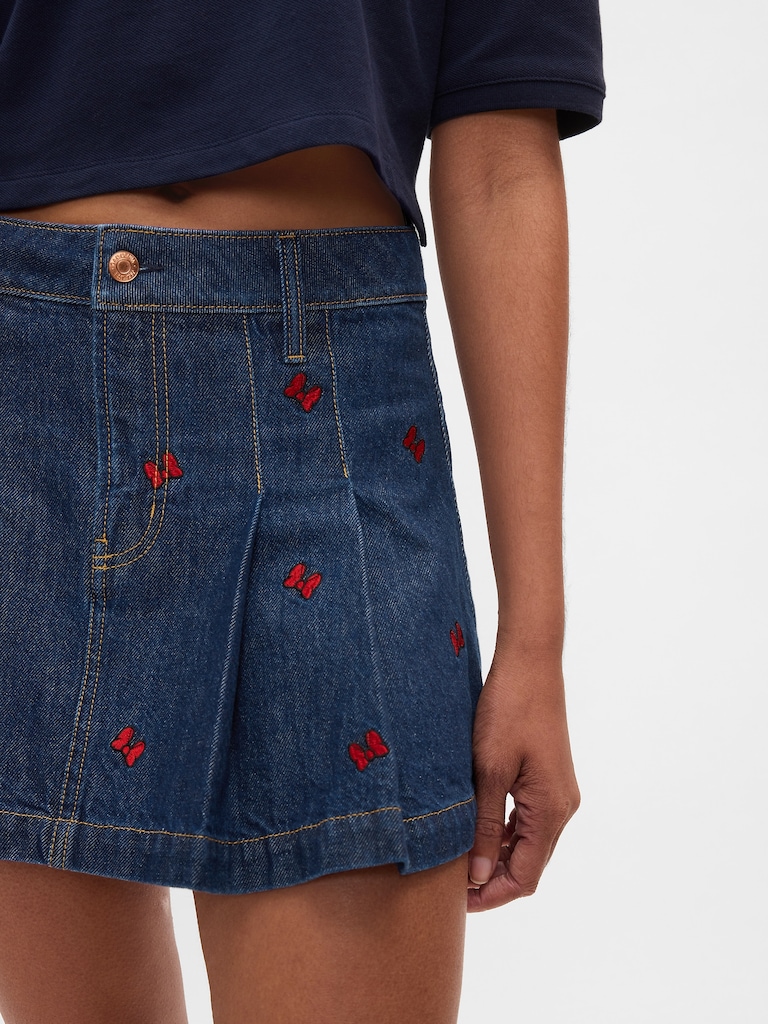 Gap × Disney Minnie Mouse Embroidered Denim Mini Skirt