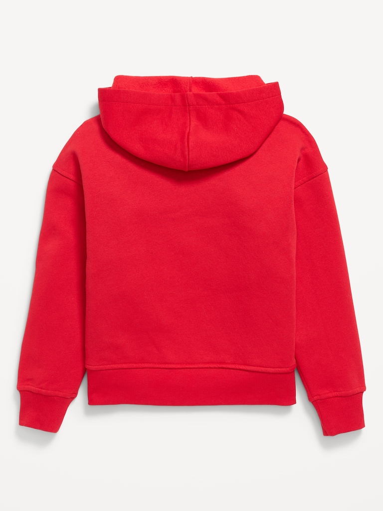 Vintage Oversized Canada Logo-Graphic Hoodie for Girls