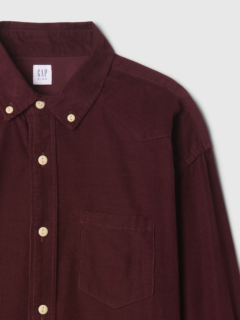Kids Oversized Corduroy Western Shirt