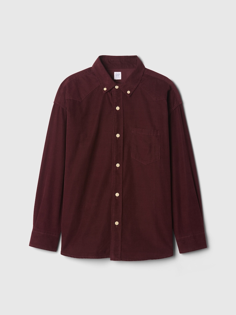 Kids Oversized Corduroy Western Shirt