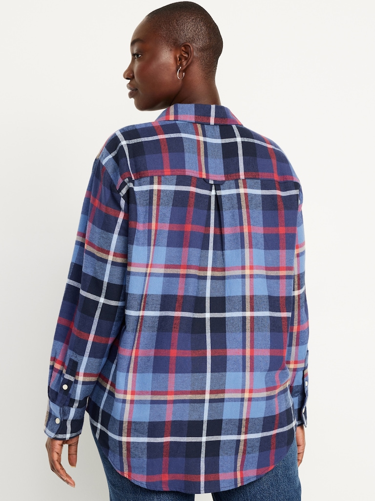 Flannel Boyfriend Button-Down Shirt