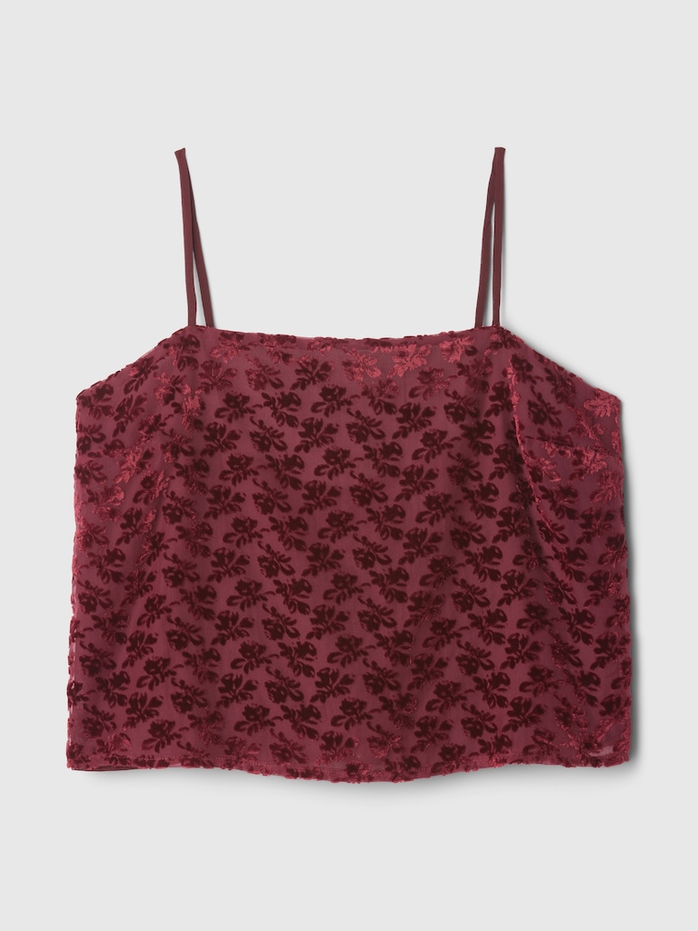 Burnout Velvet Crop Cami