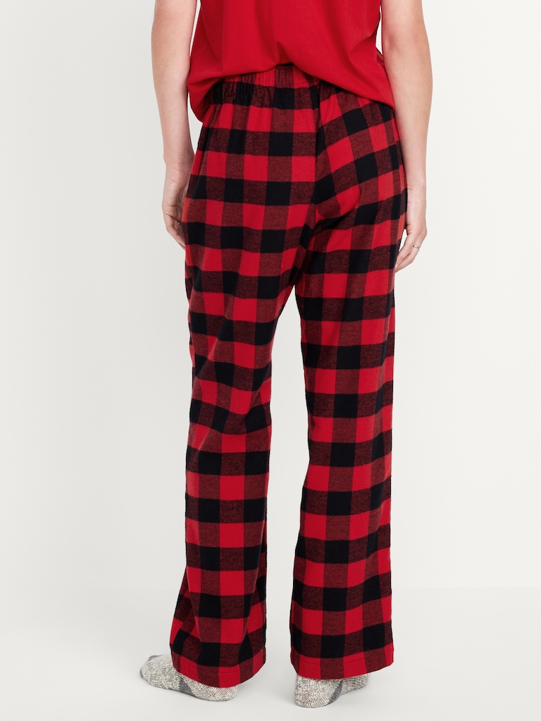 Mid-Rise Flannel Pajama Pants for Women