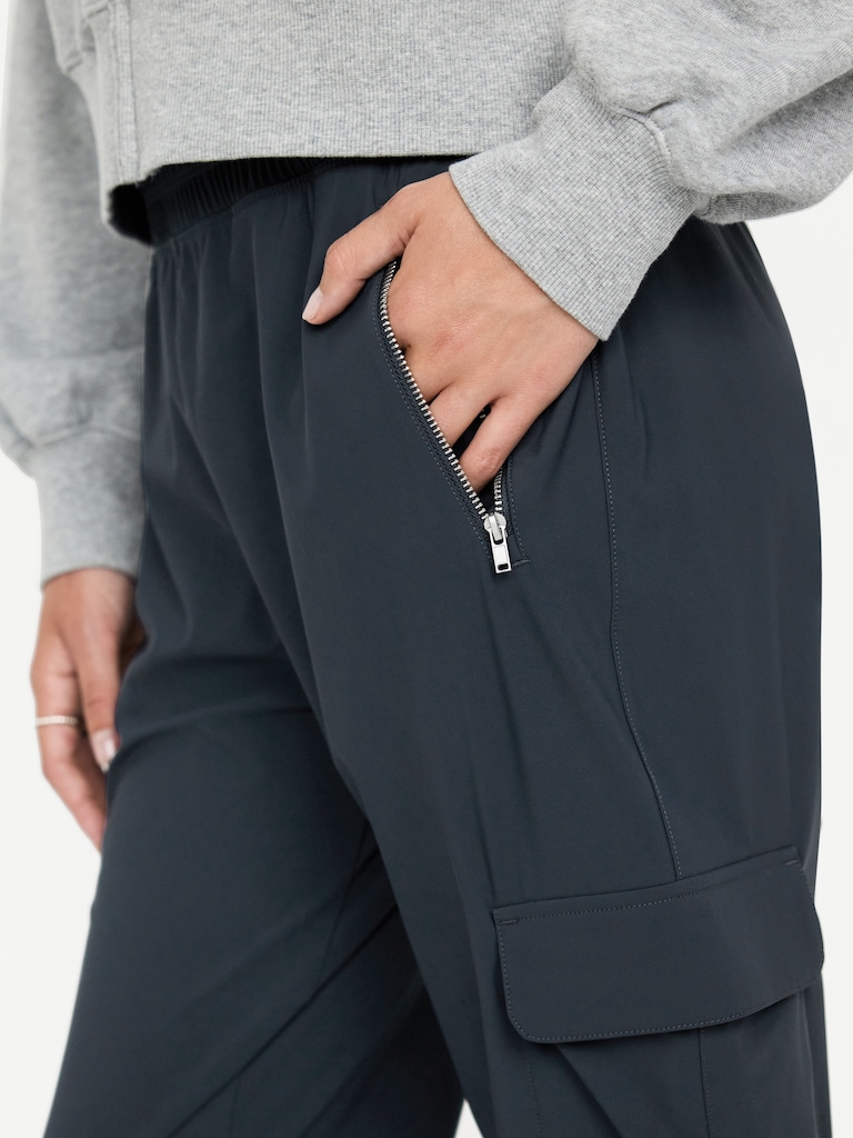 High-Waisted SleekTech Cargo Joggers
