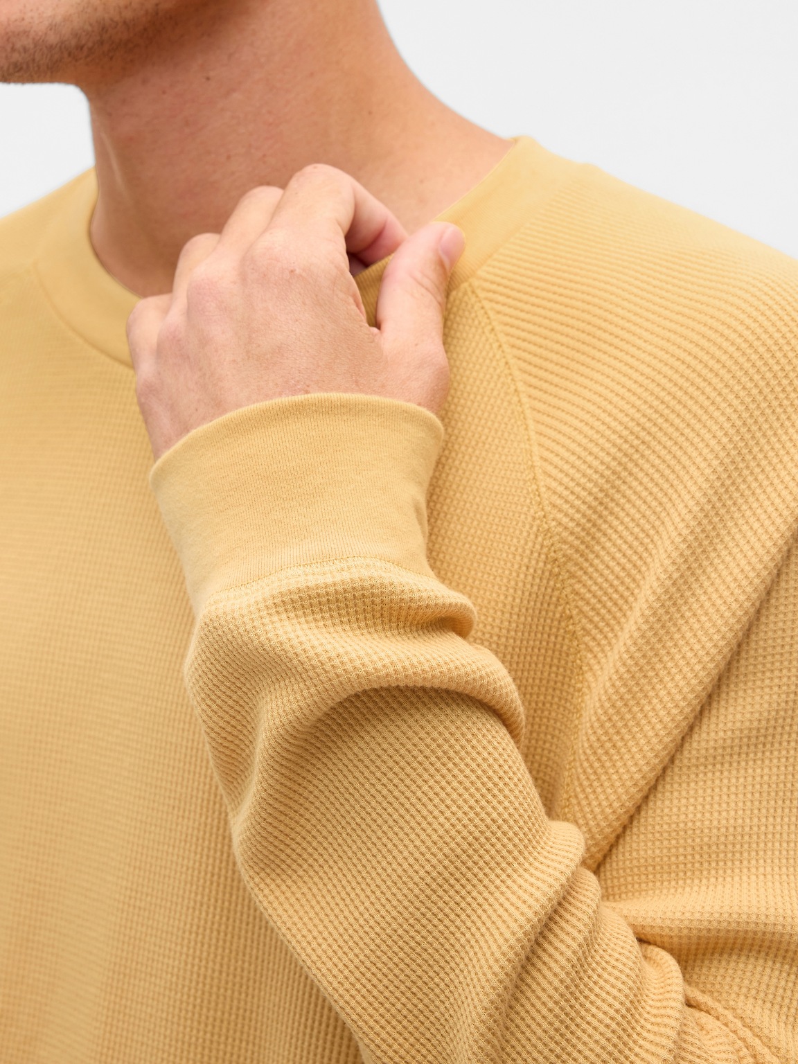 Waffle-Knit Raglan T-Shirt