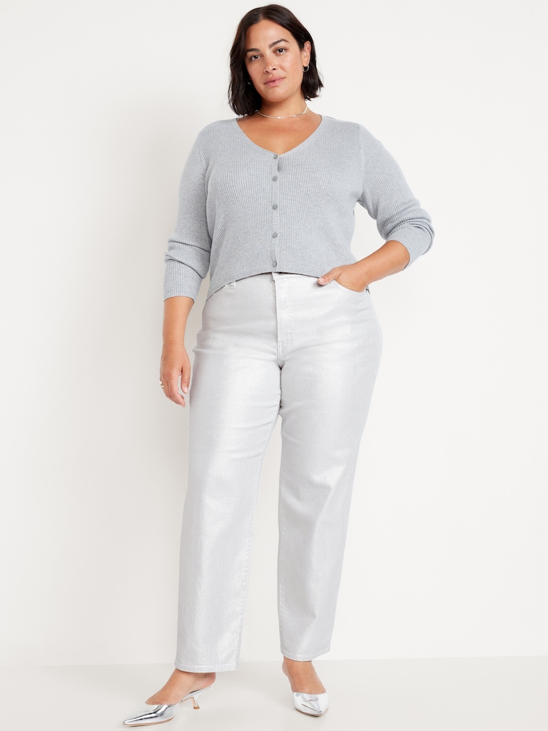 High-Waisted Silver Shine OG Loose Jeans