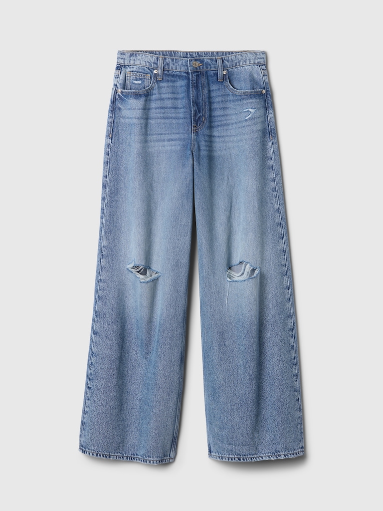 Mid Rise Destructed SuperSoft Baggy Jeans