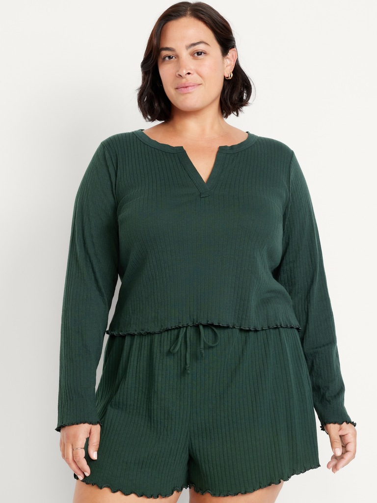 Ribbed Pajama Top