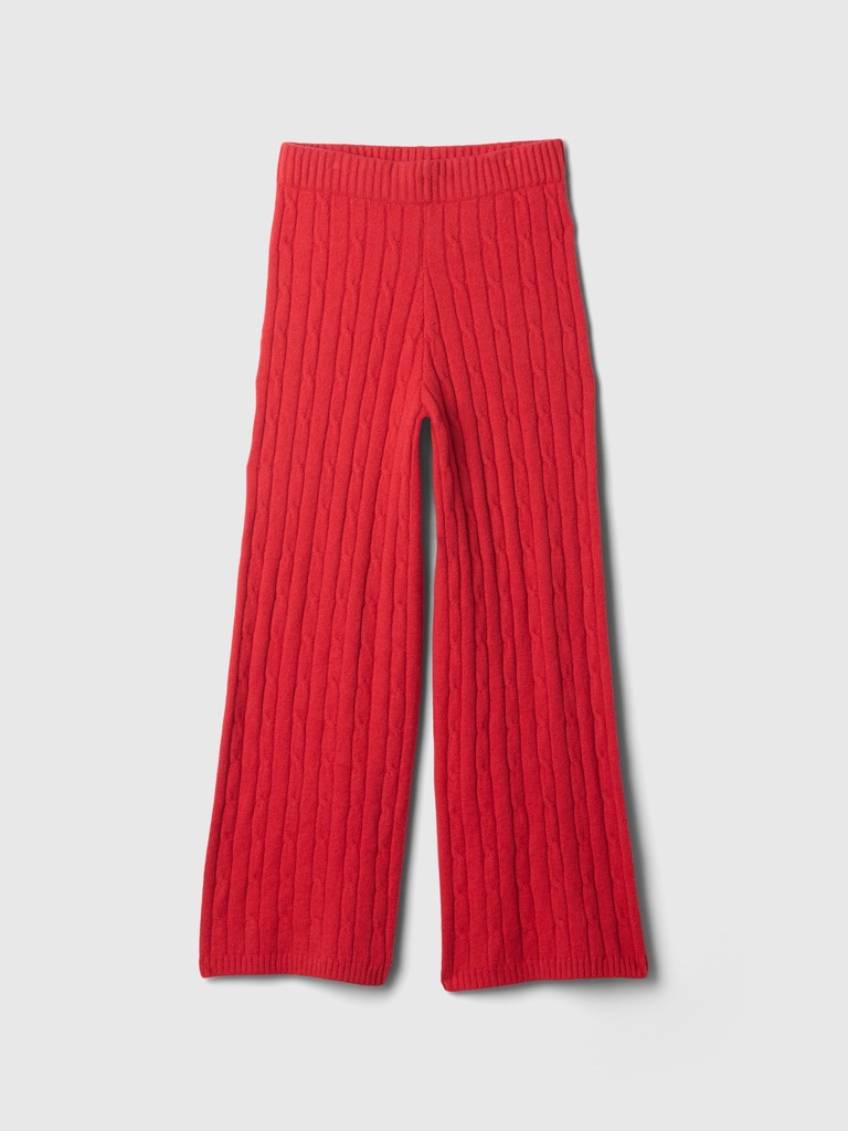 Kids CashSoft Cable-Knit Sweater Pants