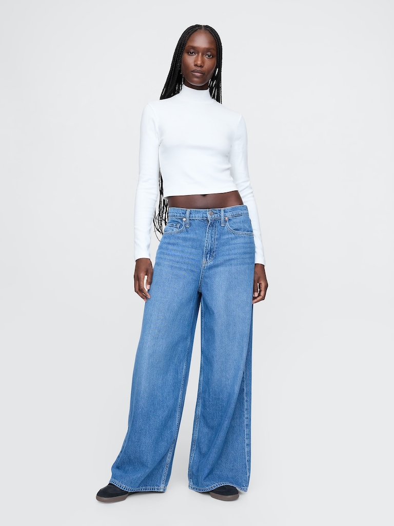 Modern Mockneck Crop Shirt