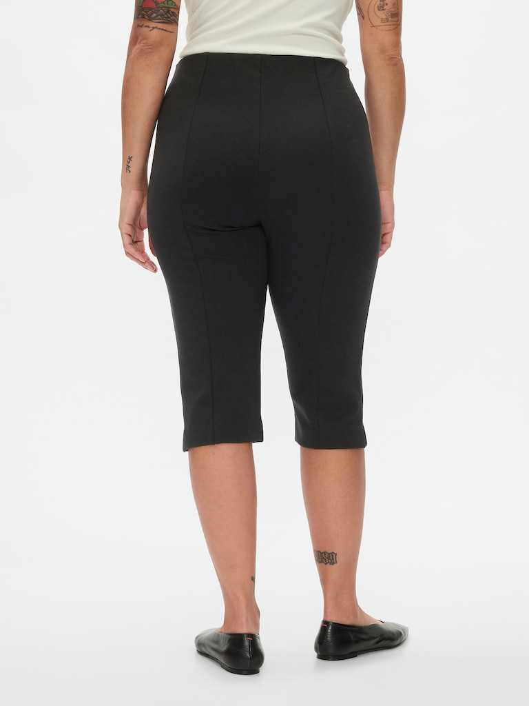 High Rise Double Knit Capris