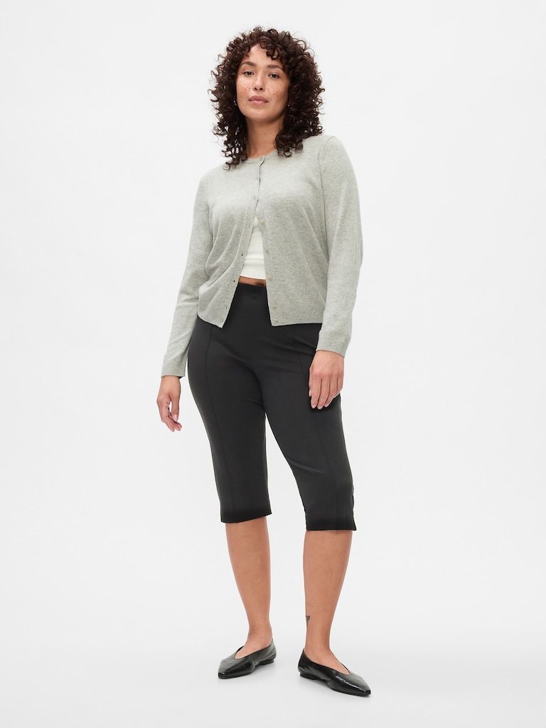 High Rise Double Knit Capris